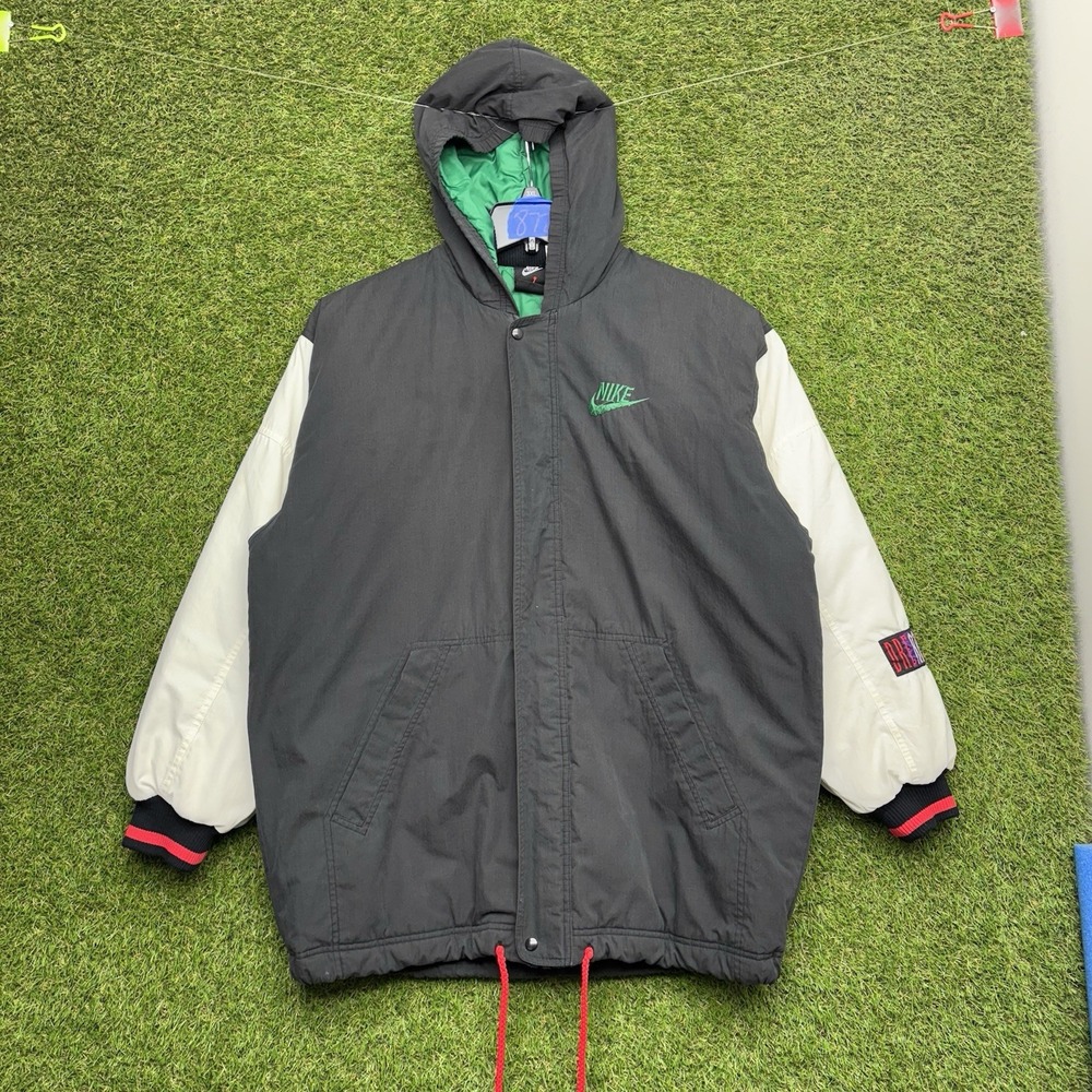 Vintage Nike Air Jordan Jacket Mens Medium Wings Puffer Zip Up Varsity 90s #23